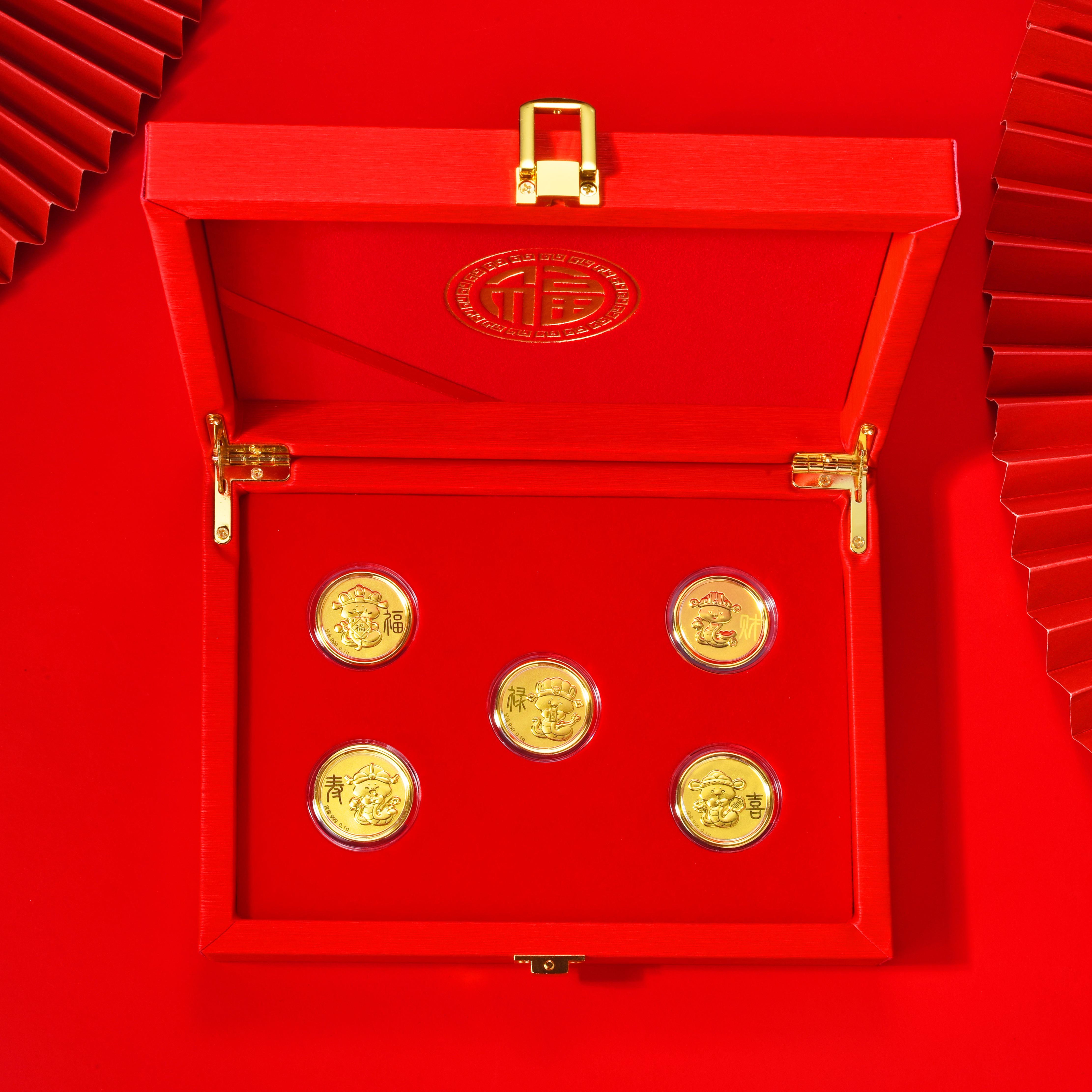 十二生肖金幣五福臨門(mén)金章新年送禮黃金定制禮品